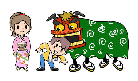 Lion Danceのイラスト素材