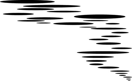 abstract composition of black flat black ovalsのイラスト素材