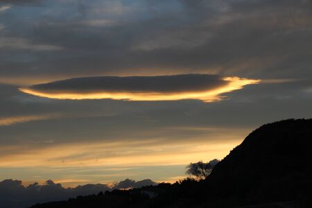 Cloud over the sea and a declineの写真素材