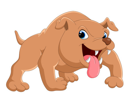 cute dog cartoon with tongue out isolated on white background, vector illustrationのイラスト素材