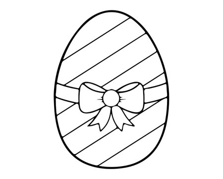Easter egg with a bow. Coloring book for children.のイラスト素材