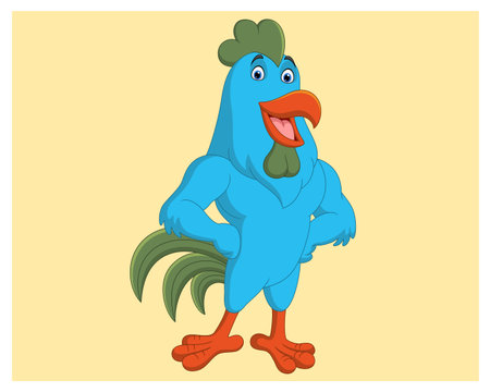 Cartoon rooster. Vector illustration of a cartoon rooster.のイラスト素材