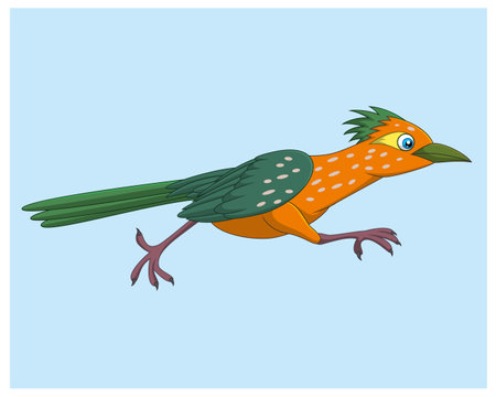 cute bird on blue background, vector illustration, eps10のイラスト素材