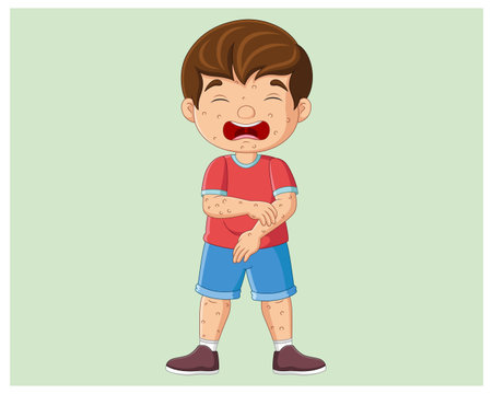 cute little boy crying cartoon vector illustration eps10 graphic designのイラスト素材