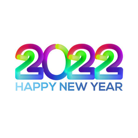 happy new year 2022 colorful desi | 3d happy new yearのイラスト素材