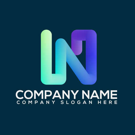 n letter logo design | modern logoのイラスト素材