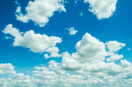 White clouds against the blue skyの写真素材