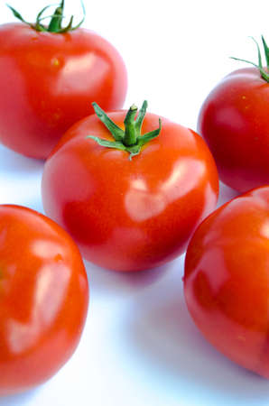 Fresh tomato on white backgroundの写真素材