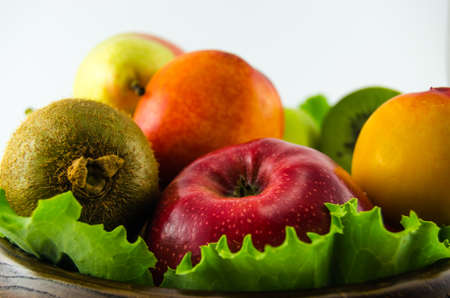 Fruits on a white backgroundの写真素材