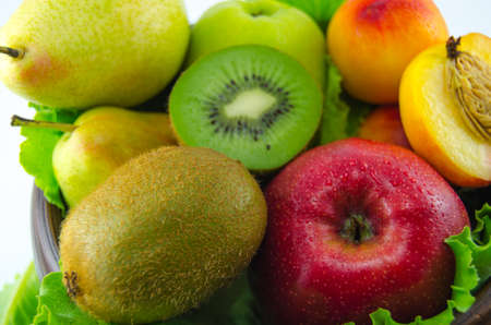 Fruits on a white backgroundの写真素材