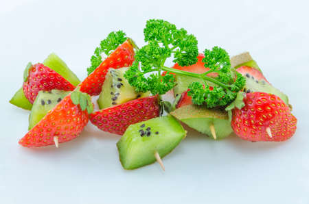 Kiwi and strawberriesの写真素材