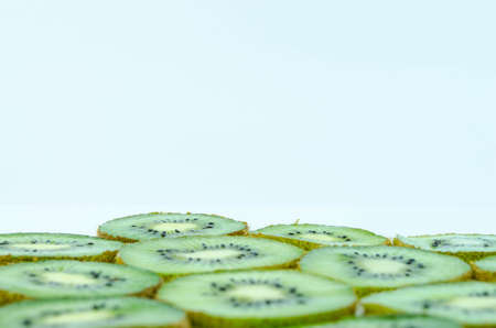 Bright green kiwiの写真素材