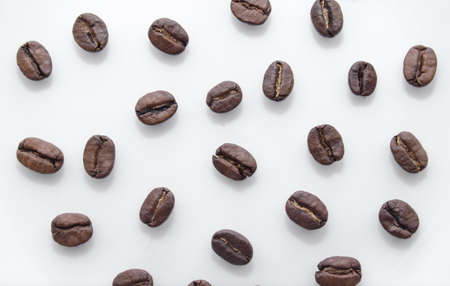Grains of roasted coffee