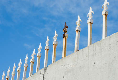 The peaks on the fenceの写真素材