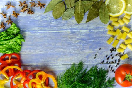 Vegetables and spices on the table
