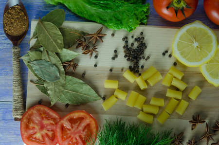 Vegetables and spices on the table