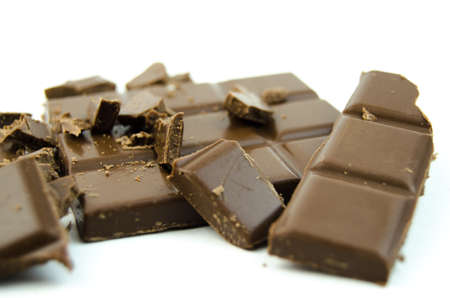 chocolate on a white backgroundの写真素材