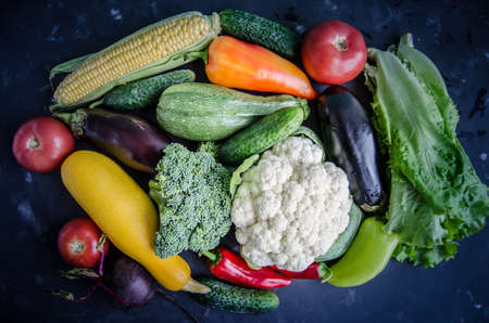 Ripe vegetables close-upの写真素材