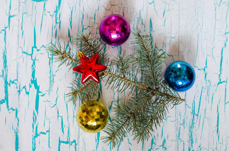 Christmas decorations on the old background.の写真素材