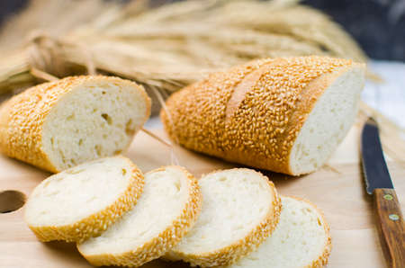 Sliced ??bread and wheatの写真素材