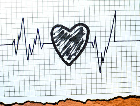 Heart diagram on a piece of paper