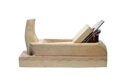 Wooden plane on a white background closeupの写真素材