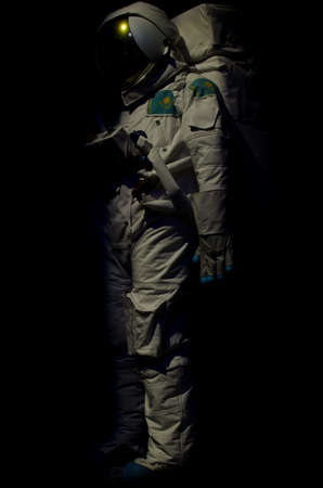 The costume of the Kazakhstan cosmonaut on a black backgroundの写真素材
