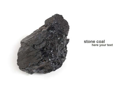 Hard coal on white background.Fuel and energy.Close up.