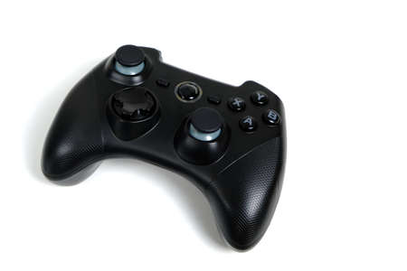 Playing joystick on a white background.Games and entertainment