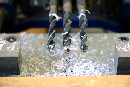Three drill bit for cutting plastic profiles