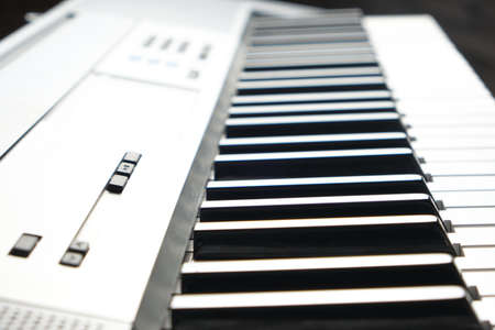 Keys and control panel of the music synthesizer