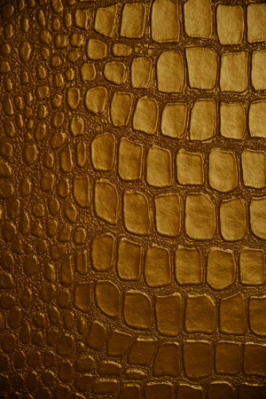 Abstract background reptile skin in gold colorの写真素材