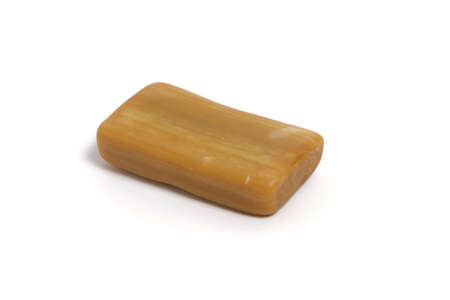 Piece of household soap on a white background, isolateの写真素材