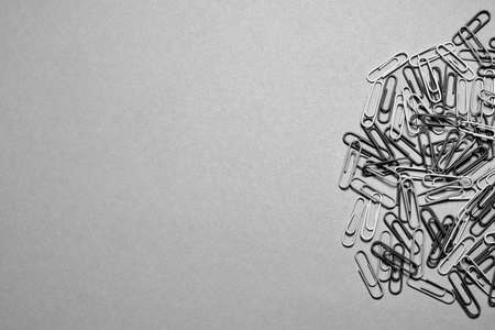 paper clips on a gray background