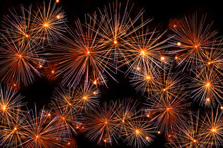 Abstract background, bright explosions fireworks black background