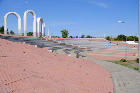 Benches and seating for street music scene