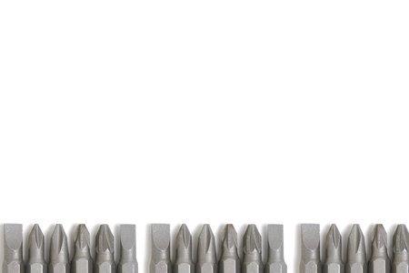 Set screwdriver bits white background