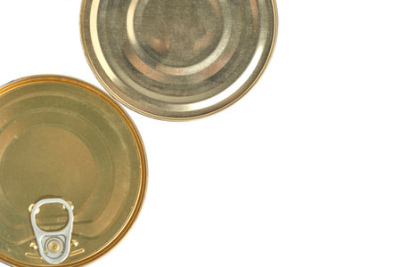 Two canned food white background, isolate