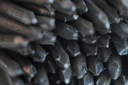 Abstract metal background made of nailsの写真素材