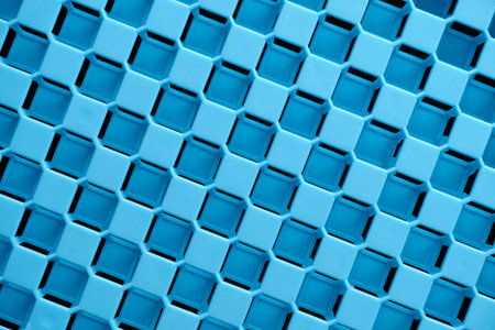 Checkered, checkerboard background blue color made 3d printerの写真素材