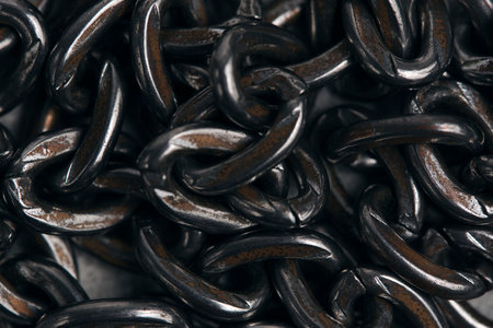Background of cells of an old rusted metal chain
