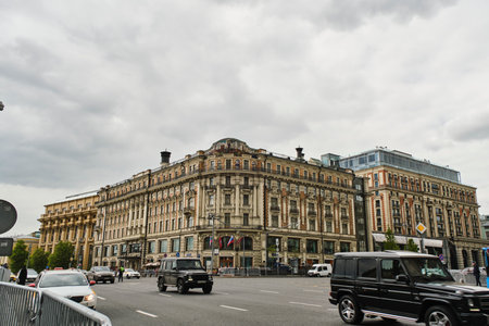 Russia Moscow 07.05.2023.Building of National Hotel in Moscowのeditorial素材