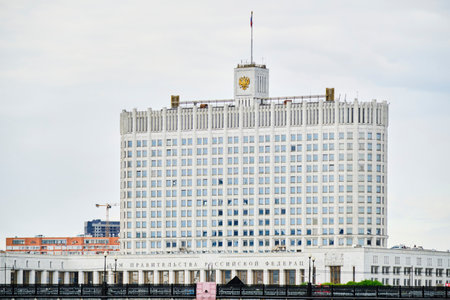 Moscow Russia 08.05.2023.Government House of the Russian Federationのeditorial素材