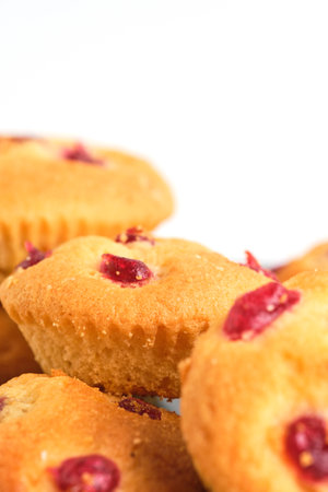 Fresh crumbly cookies with filling white background