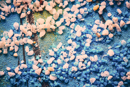 Macro abstract background in winter white and blueの写真素材