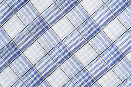 Fabric, texture checkered blue background closeupの写真素材