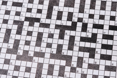 Background with crosswords with black and white squares