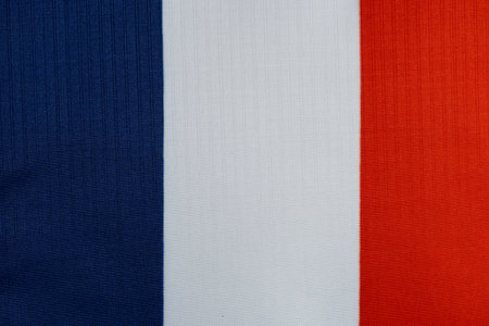 National flag of France. Closeup.の写真素材