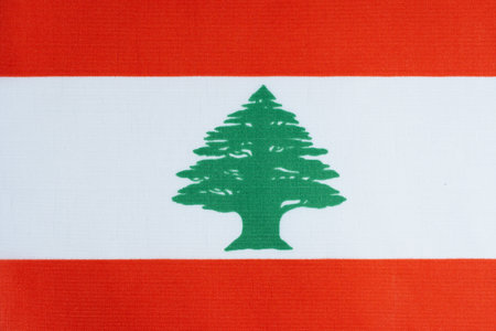 National State flag   Lebanon in closeup.の写真素材