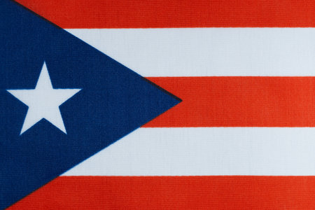 National flag of Puerto Rico close-up.の写真素材
